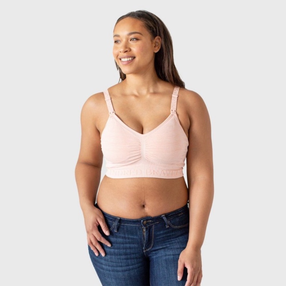 Kindred Bravely Sublime Hands Free Pumping & Nursing Bra Size 1X pink Heather